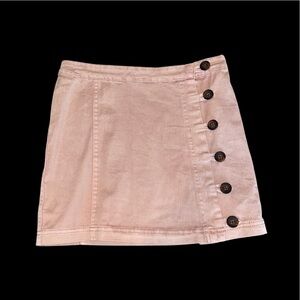 Altard State Womens S Pink Denim Skirt With Buttons